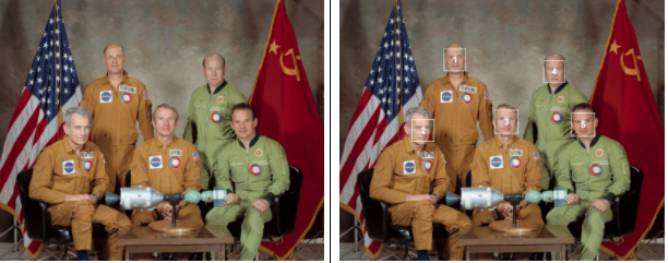 An example of facial recognition