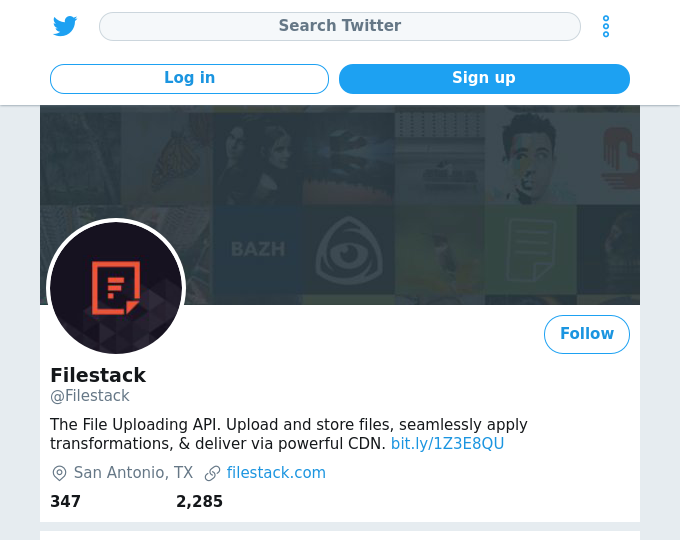 A website screenshot of Twitter